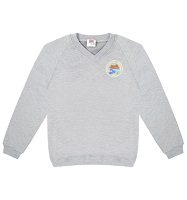 Classic V Neck Sweatshirt - PolyCotton (Grey)